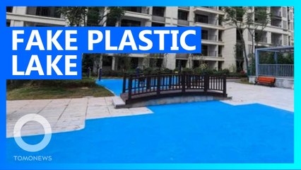 High rise park views turn out to be awesome plastic lake in China