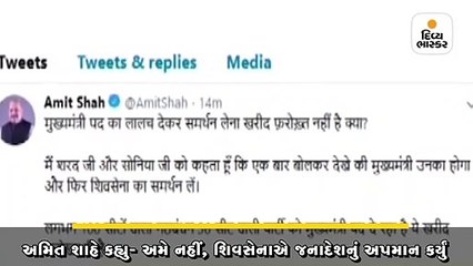 અમિત શાહે કહ્યુ- અમે નહીં, શિવસેનાએ જનાદેશનું અપમાન કર્યું