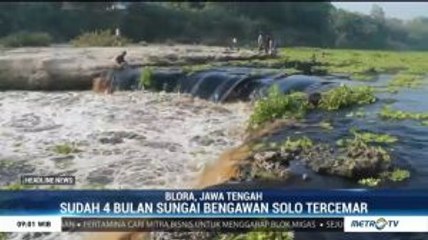 Tercemar Limbah, Air Bengawan Solo Berwarna Hitam dan Berbusa