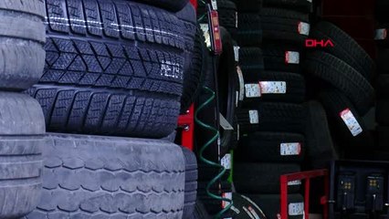Lastikçilerde kış lastiği yoğunluğu... kurala uymayan sürücülere 625 lira ceza kesilecek
