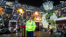 Festive Bar Transformed Into Christmas Wonderland Including Giant Snowman Made Of Empty Bottles!