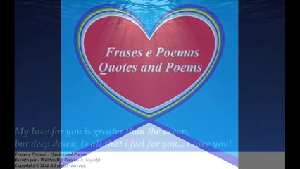 My love for you is greater than the ocean, I love you!  [Quotes and Poems]
