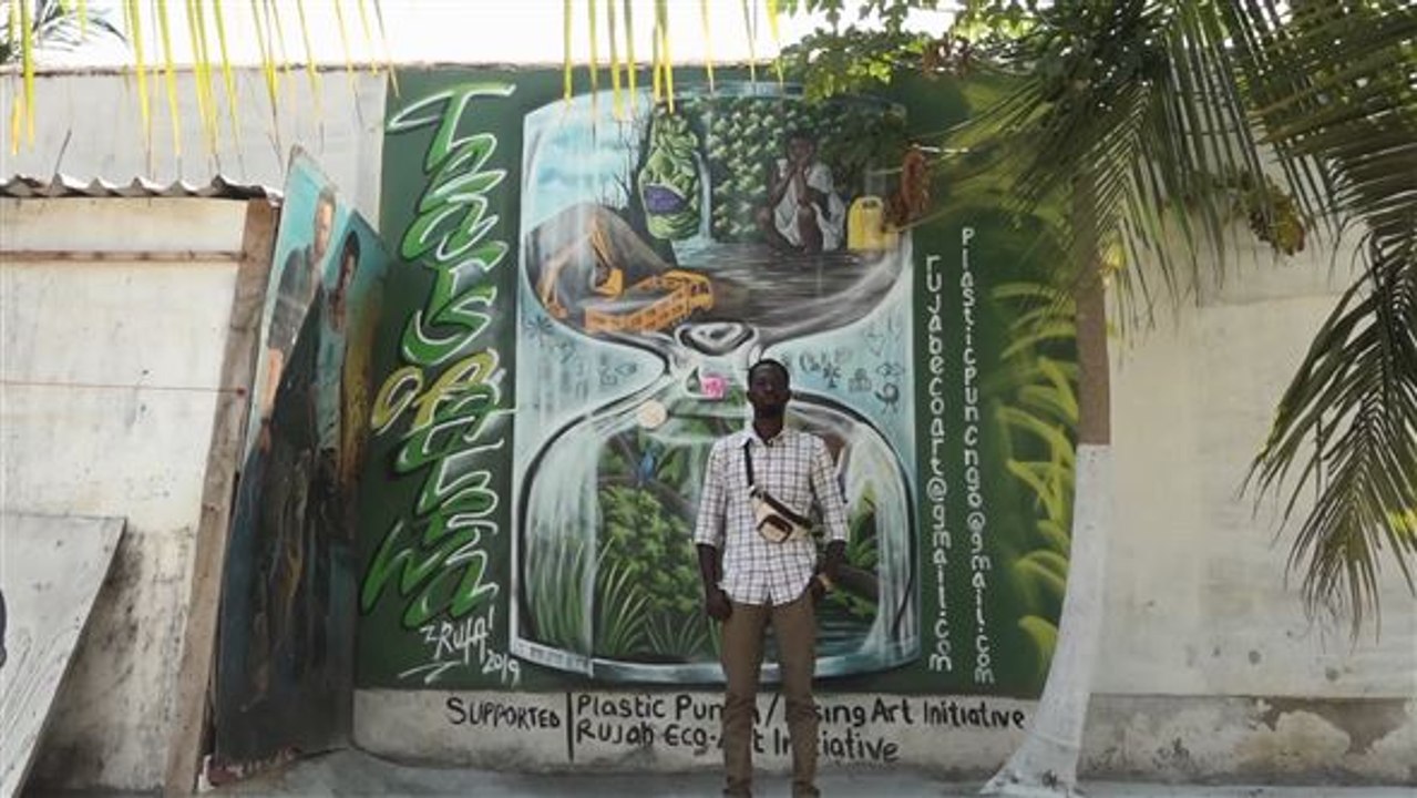 Mit wandbildern für eine bessere umwelt