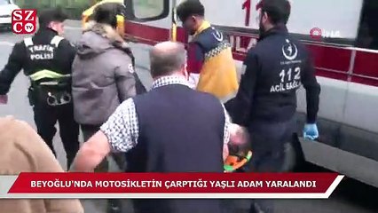 Download Video: Beyoğlu’nda motosikletin çarptığı yaşlı adam yaralandı