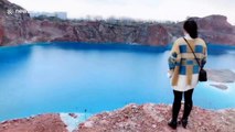 Abandoned mine with blue water inside becomes famous attraction in eastern China