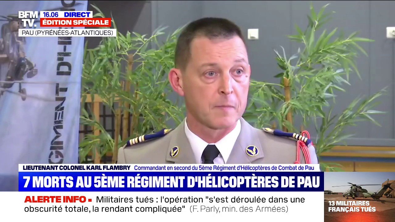 "La priorité du régiment est le soutien aux familles qui ont été endeuillées." Le lieutenant colonel du 5e régiment réagit après le décès des militaires au Mali