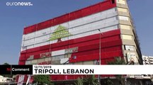 Lübnan'da dev grafiti ile hükümet karşıtı eyleme destek