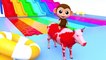 Learn Colors Baby Monkey Animal Foot Painting Finger Family Song for Kid Children