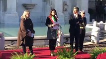 Roma - Il sindaco Virginia Raggi alla Cerimonia di riapertura della Fontana dell’Acqua Paola