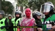 Feministas causan destrozos durante la marcha en la CDMX