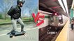 Racing an Electric Skateboard vs. The Subway