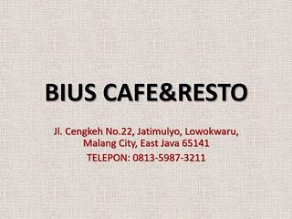 BIUS CAFE 13 Cafe BIUS jl Cengkeh No22 Kota Malang Fast Respon Bpk Viktor 081217224611 instagram cafebius
