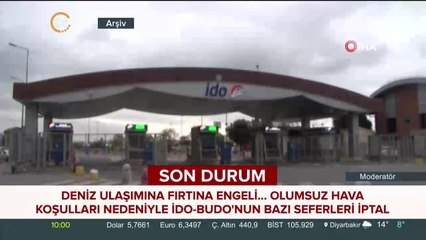 Deniz ulaşımına fırtına engeli...