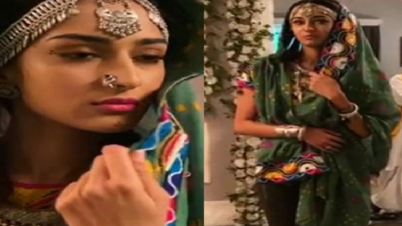 Oops! Erica Fernandes forgets wearing ghaghara on set