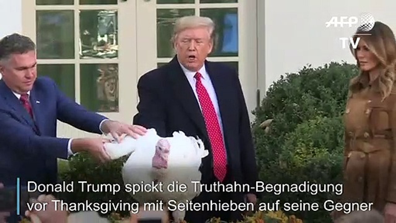 Trump scherzt bei Truthahn-Begnadigung über Amtsenthebung