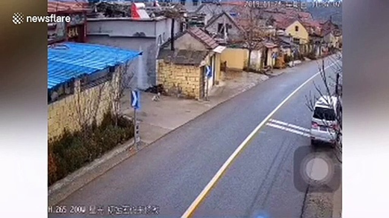 Residential house collapses after out-of-control SUV smashes into it in China