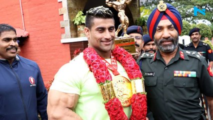 Indian Army's Anuj Kumar gets hero's welcome after winning World Bodybuilding Championship