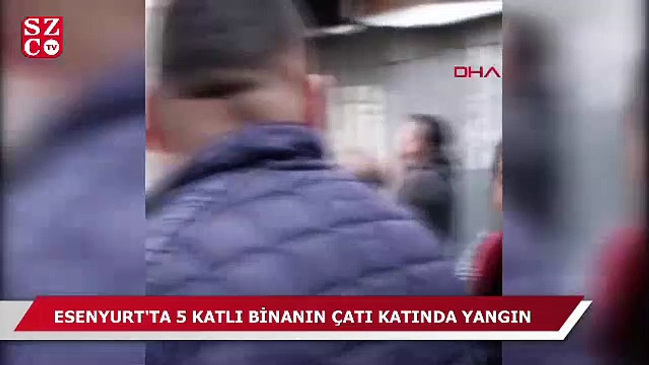 5 katlı binanın çatı katında yangın