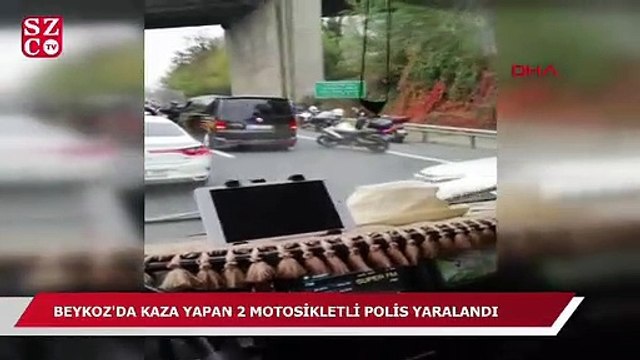 Beykoz'da kaza yapan 2 motosikletli polis yaralandı