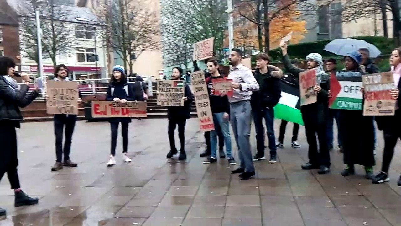 Palestinian students protest, Sheffield