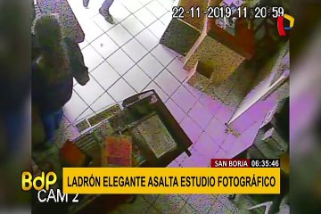 San Borja: ladrón ‘elegante’ roba en segundos cámara de estudio fotográfico