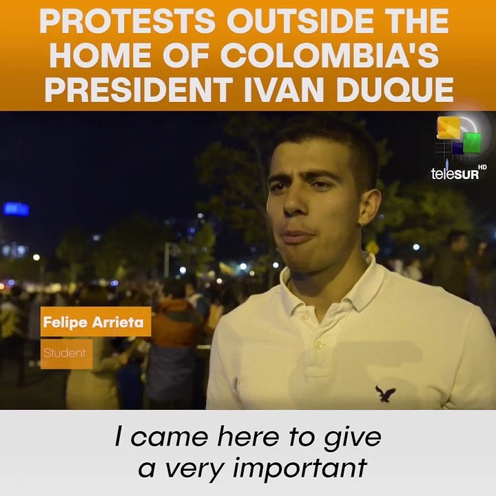 Protests Outside The Home Of Colombia's Preside...