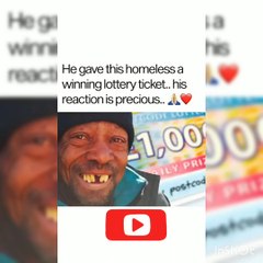 Guy Gives homeless man a winning lottery ticket