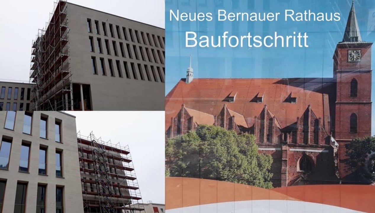 Baufortschritt am neuen Rathaus in Bernau
