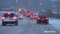 Minneapolis roads covered in slippery snow