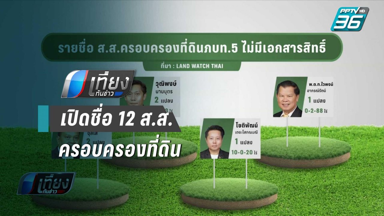เปิดชื่อ 12 ส.ส.ครอบครองที่ดินลักษณะเดียวกับ "ปารีณา" | เที่ยงทันข่าว