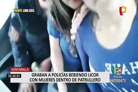 Ventanilla: Graban a policías bebiendo licor con mujeres dentro de patrullero