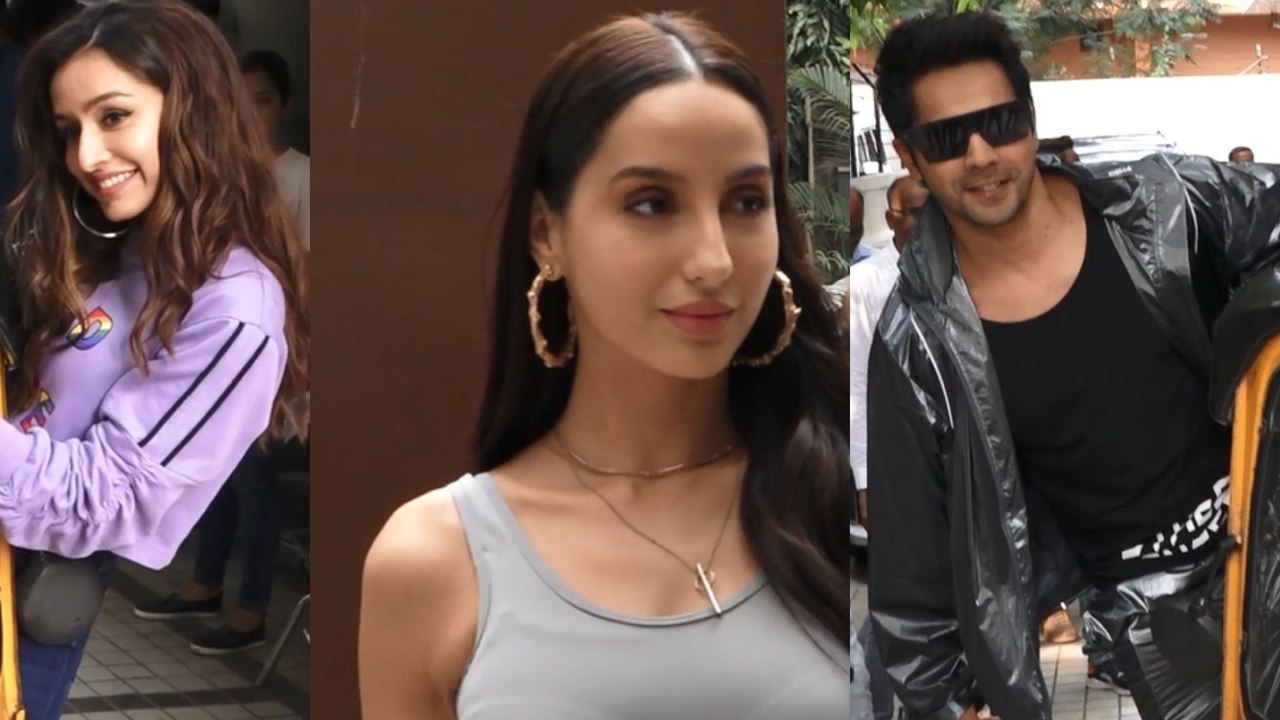 Spotted Shraddha Kapoor, Varun Dhawan & Nora Fatehi at T Series Office  Varun tries his hand at riding a rickshaw