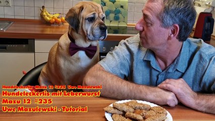 Mazu 12 Hundeleckerlis mit Leberwurst selber backen.