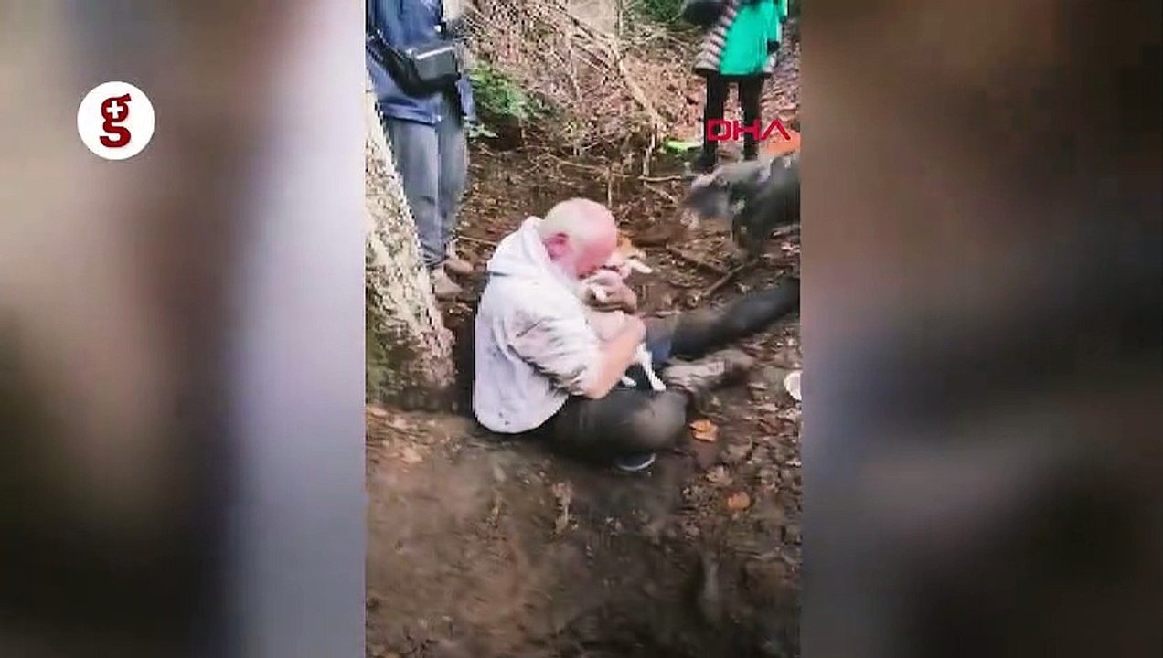 Kaybolan köpeğine kavuşan yaşlı adam gözyaşlarına boğuldu