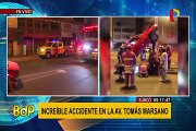 Surco: así quedó auto tras aparatoso accidente en Av. Tomás Marsano