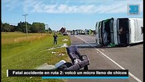 Al menos 2 nenas muertas por el vuelco de un micro en ruta 2 repleto de chicos