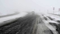 Tendürek Geçidi'nde kar yağışı ve sis