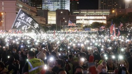 Rally in Hong Kong to thank US for supporting the Human Rights and Democracy Act