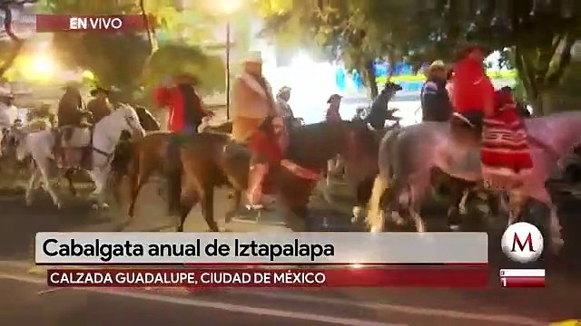Peregrinos de Iztapalapa realizan cabalgata a la Basílica