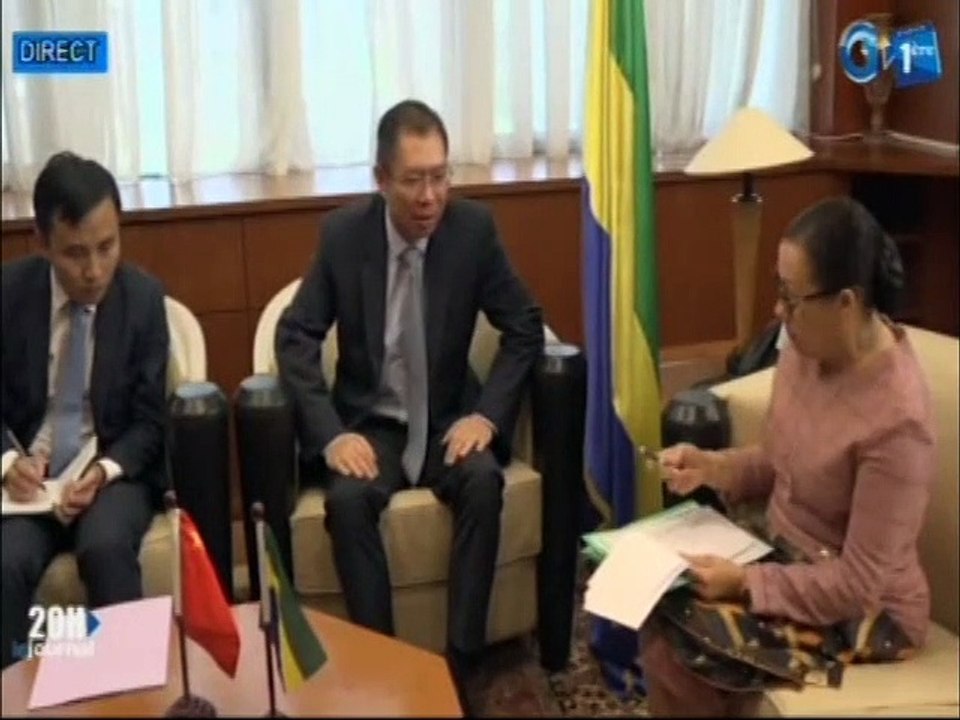 RTG - Audience de l’ambassadeur de Chine avec le président du Sénat, Lucie Milebou Aubusson