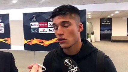 Correa in zona mista al termine di Lazio-Cluj