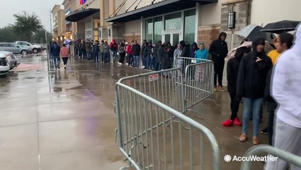 Rainy conditions won't drive these patient shoppers away