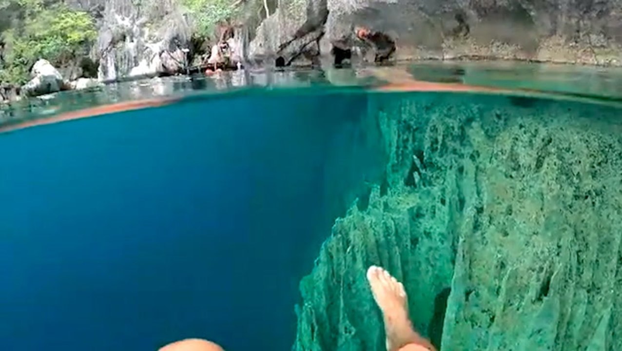 This crystal clear lake is known for its changes in water temperature