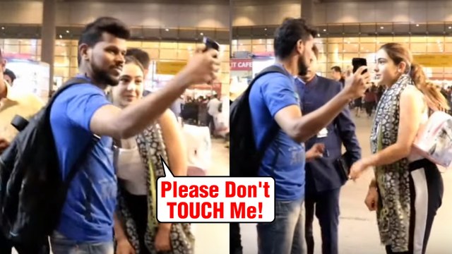 Sara Ali Khan Gets UNCOMFORTABLE As Male Fan Gets Too Close To Her At Mumbai Airport