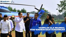 Tampilan Staf Khusus Putri Tanjung dan Andi Taufan di Kunjungan Kerja Jokowi