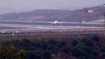 Şiddetli lodos İstanbul Havalimanı’nda uçuşları etkilemedi