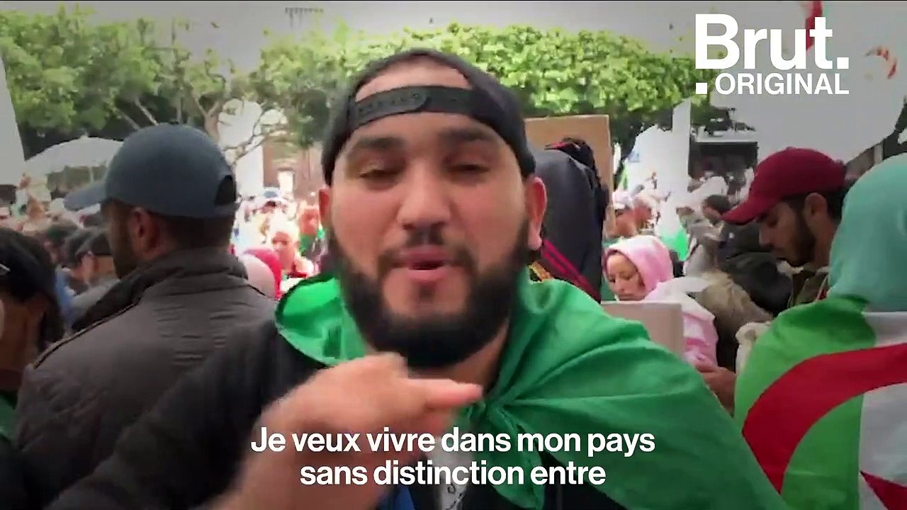 "Je veux vivre libre en Algérie, je veux vivre en Algérie sans avoir peur", lance un jeune manifestant