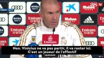 Zinedine Zidane ferme la porte à un départ de Vinicius Junior