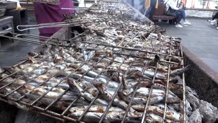 Üniversite öğrencileri festivalde 1 ton hamsi tüketti