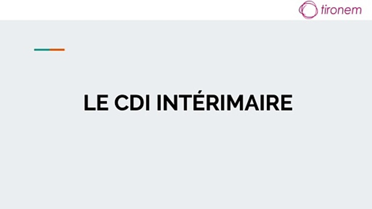 LE CDI INTÉRIMAIRE
